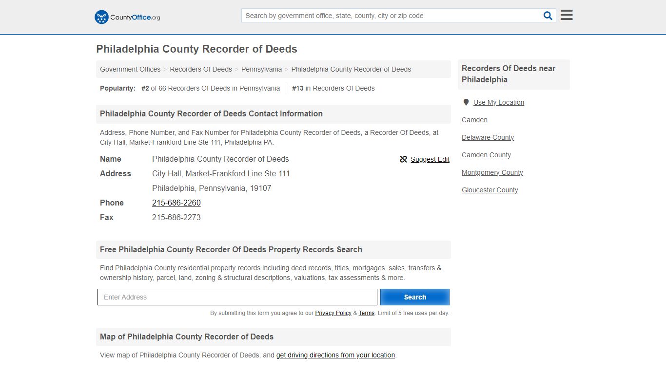 Philadelphia County Recorder of Deeds